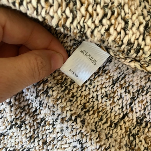 J Jill Open Loose Weave Neutral Sweater 3/4 sleeve - Picture 4 of 6